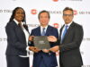 From Left Rita Kavashe, Managing Director - Isuzu East Africa, Mourad Hedna, President, UD Trucks MEENA (Middle East, East and North Africa Region), and Isuzu East Africa’s Chairman Hiroshi Hisatomi after signing UD Trucks Distributorship Rights Agreement.